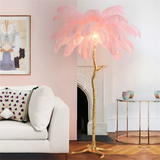 Ostrich Feather Floor Lamp: Graceful Lighting Fixture-ChandeliersDecor