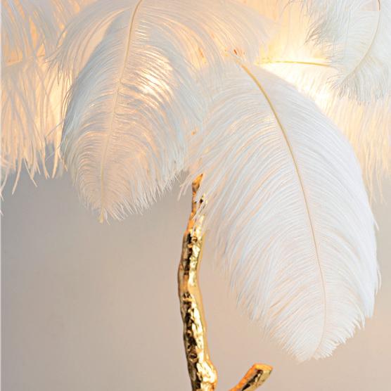 Ostrich Feather Floor Lamp: Graceful Lighting Fixture-ChandeliersDecor