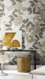 Painted Leaves Wallpaper Mural-ChandeliersDecor.com
