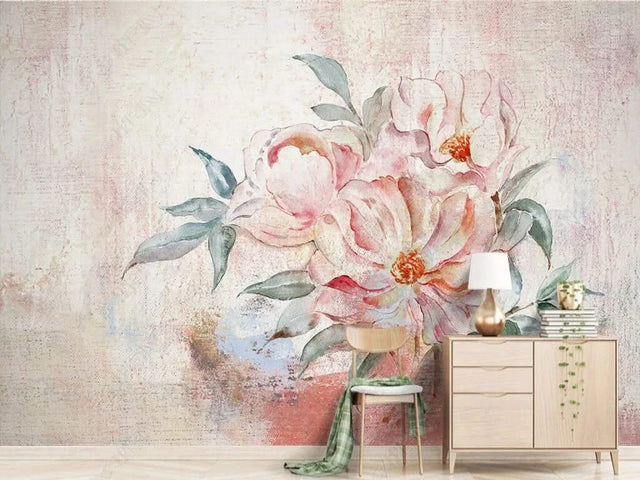 Pastel Beige Floral Elegance Wallpaper Mural-ChandeliersDecor.com