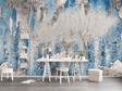 Pastel Blues Abstract Art Wallpaper Murals-ChandeliersDecor.com