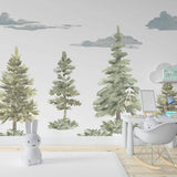 Pastel Forest Theme - Kids Room Wallpaper Mural-ChandeliersDecor.com