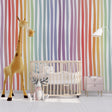 Pastel Rainbow Lines Kids Room Wallpaper Mural-ChandeliersDecor