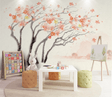Pastel Tree Watercolour Wallpaper Murals-ChandeliersDecor.com