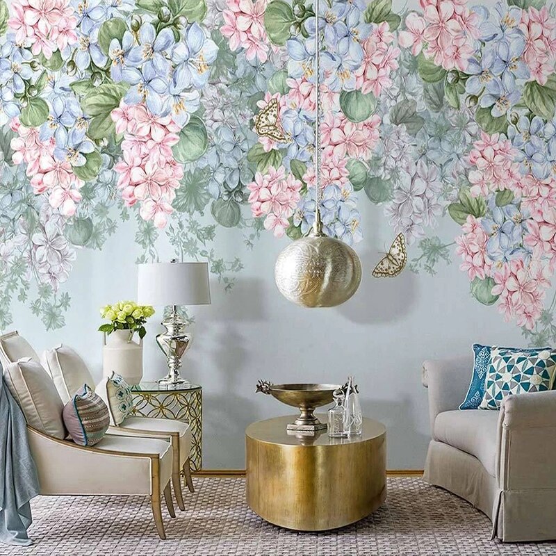 Pastoral Vine Flowers Wallpaper for Home Wall Decor-ChandeliersDecor