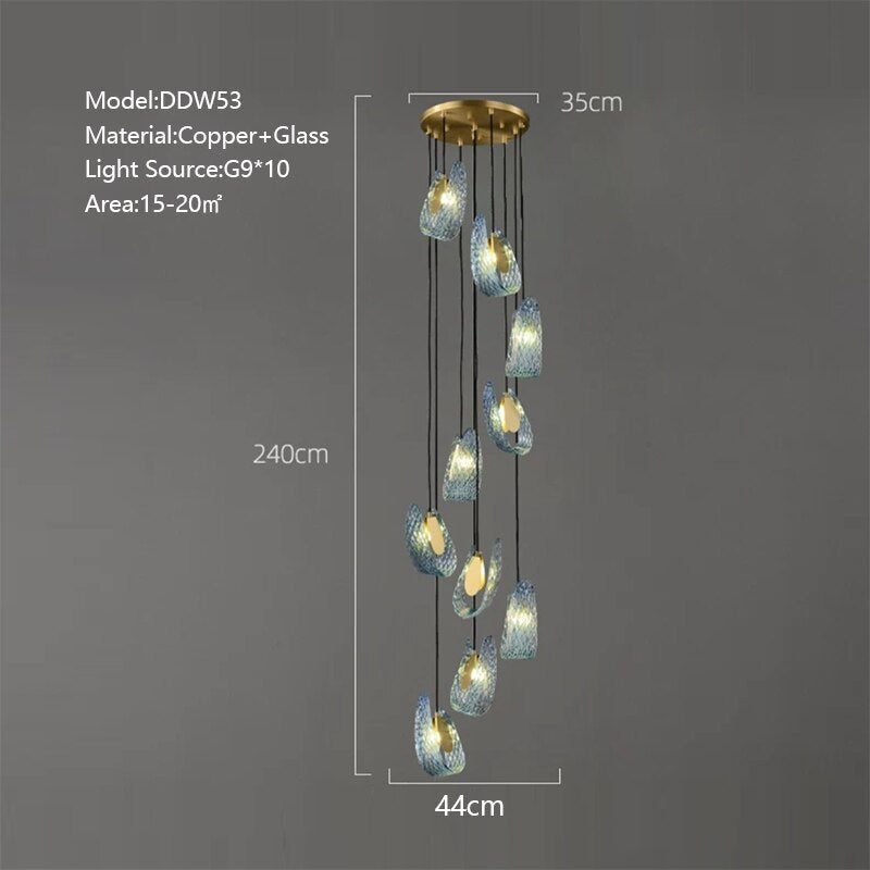 Peacock Blue Glass Chandelier: Stunning Lighting Fixtures-ChandeliersDecor