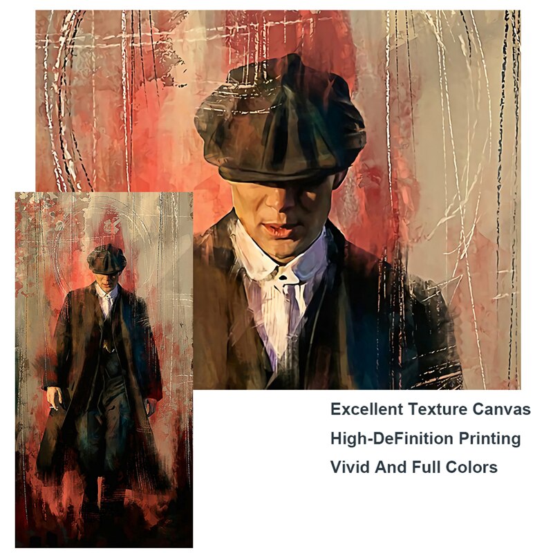 Peaky Blinders Drama Tommy Shelby Canvas Wall Art-ChandeliersDecor
