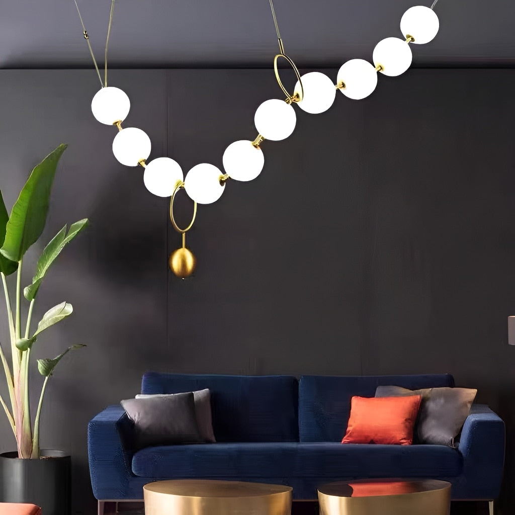 Pearl Globe Chandelier: Exquisite Lighting Fixture-ChandeliersDecor