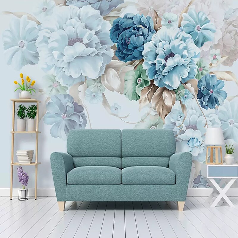 Peony Floral Pastoral Wallpaper for Home Wall Decor-ChandeliersDecor