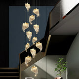 Petals Crystal Staircase Chandelier – Illuminate Your Space-ChandeliersDecor