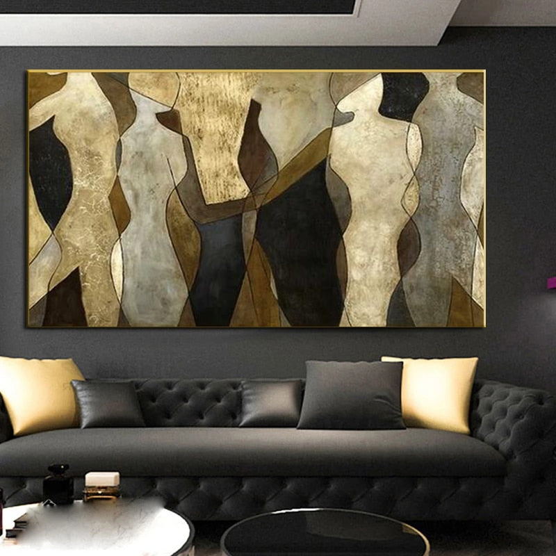 Picasso Wall Art Gold Leaf Texture Canvas Wall Art