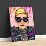 Pink Boss Girl Canvas Wall Art-ChandeliersDecor