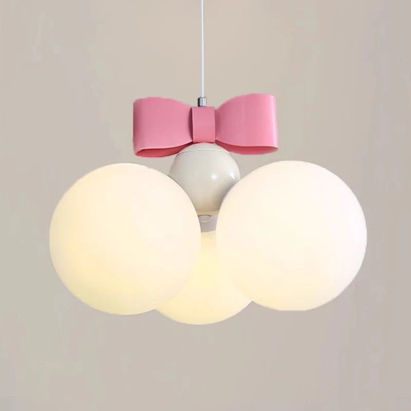 Lustre de chambre de princesse Pink Bow - L'élégance illuminée dans les moindres détails