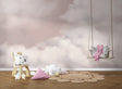 Pink Clouds - Girls Room Wallpaper Mural-ChandeliersDecor