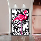 Pink Flamingo Graffiti Canvas Wall Art