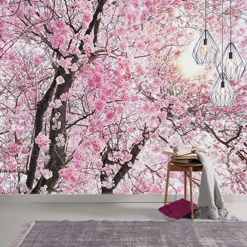 Pink Flowers Wallpaper Mural: Transform Your Space-ChandeliersDecor