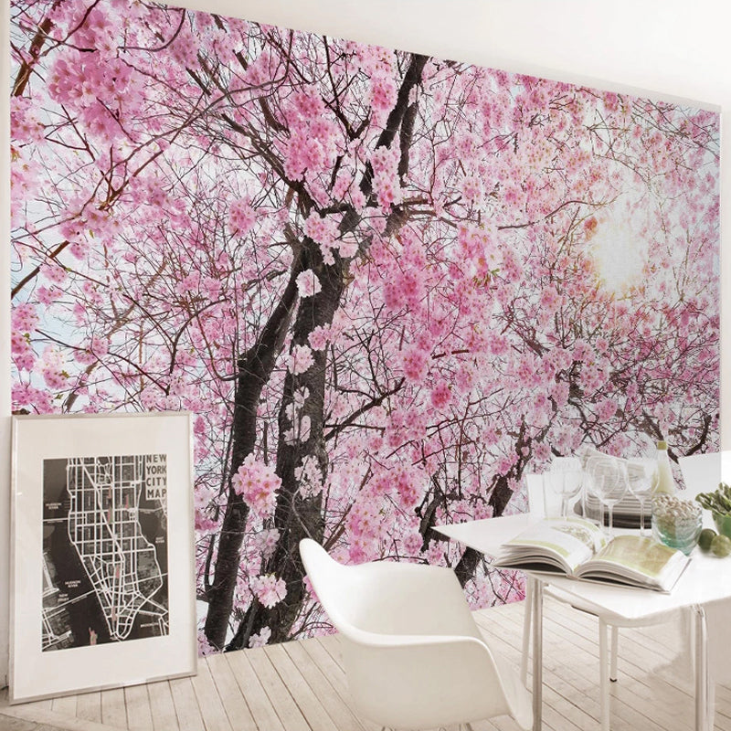 Pink Flowers Wallpaper Mural: Transform Your Space-ChandeliersDecor