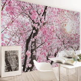 Pink Flowers Wallpaper Mural: Transform Your Space-ChandeliersDecor