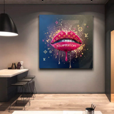 Pink Lips Graffiti Canvas Wall Art-ChandeliersDecor