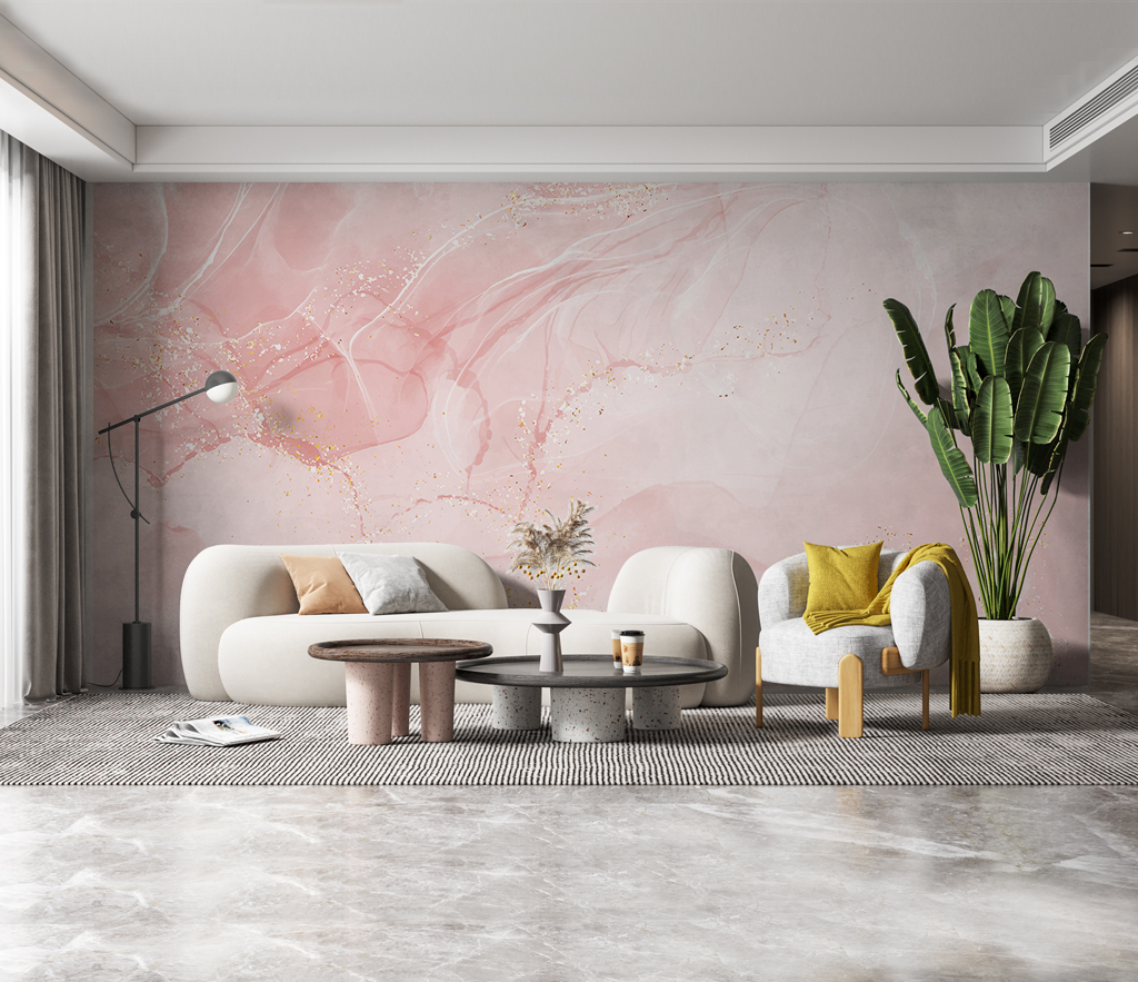 Pink Marble Stone - Marble Wallpaper Murals-ChandeliersDecor