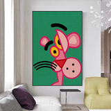 Pink Panther Canvas Art- A Whimsical Masterpiece-ChandeliersDecor