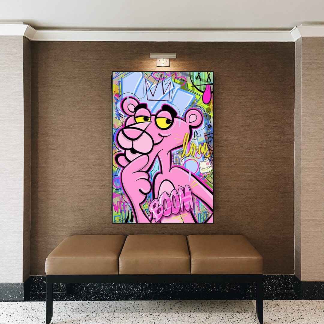 Pink Panther Poster: Quirky & Stylish Canvas Wall Art-ChandeliersDecor