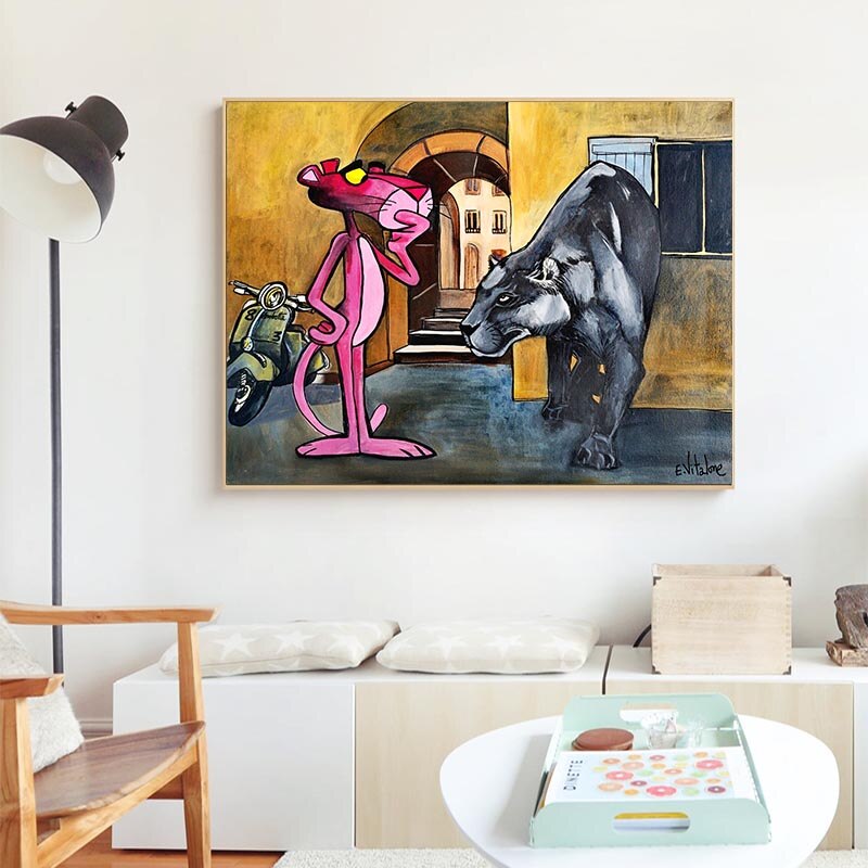 Pink Panther Poster: Unique Art for Fans-ChandeliersDecor