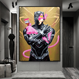 Pink Panther Wall Art ‚Äì Smoking Art Collection-ChandeliersDecor