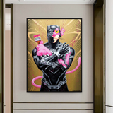 Pink Panther Wall Art ‚Äì Smoking Art Collection-ChandeliersDecor