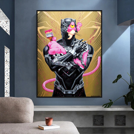 Pink Panther Wall Art ‚Äì Smoking Art Collection-ChandeliersDecor