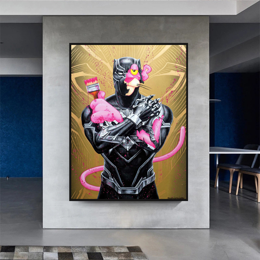 Pink Panther Wall Art ‚Äì Smoking Art Collection-ChandeliersDecor