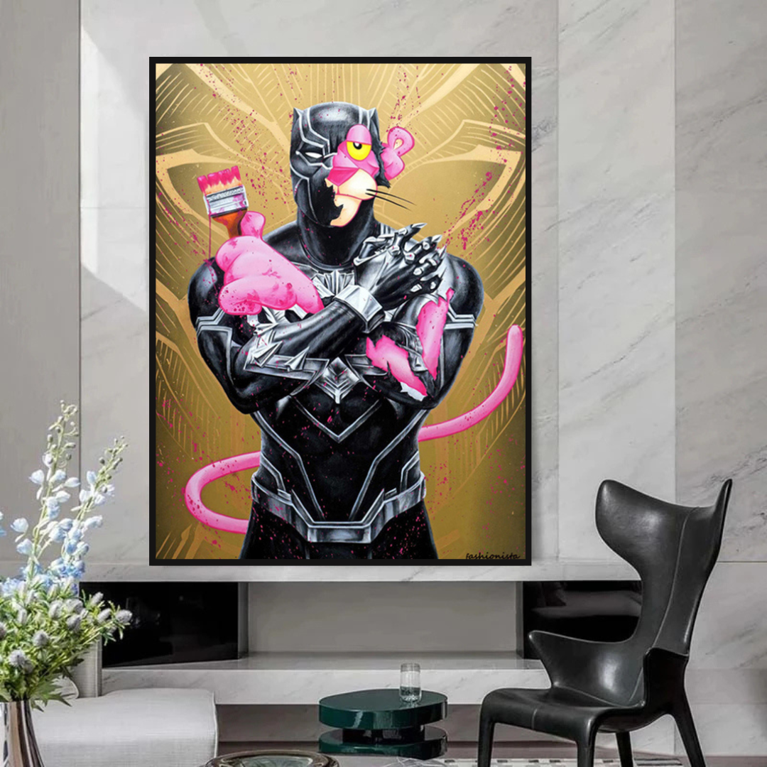 Pink Panther Wall Art ‚Äì Smoking Art Collection-ChandeliersDecor