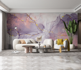 Pink Purple Stone Design - Marble Wallpaper Murals-ChandeliersDecor