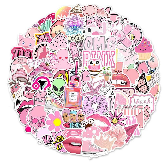 Pink Small Fresh Stickers Pack-ChandeliersDecor