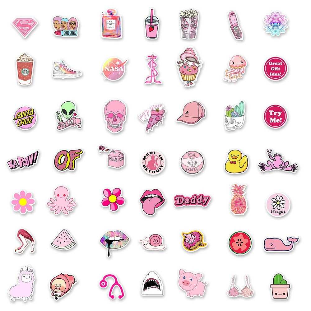 Pink Small Fresh Stickers Pack-ChandeliersDecor