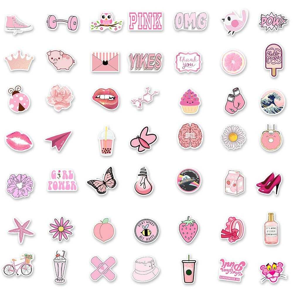 Pink Small Fresh Stickers Pack-ChandeliersDecor