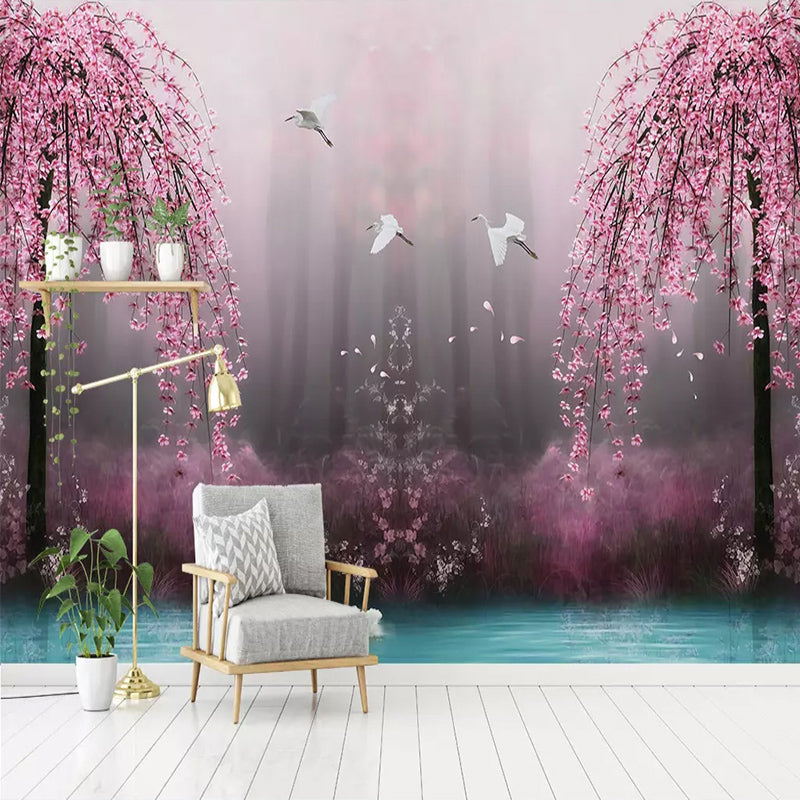 Pink Trees Wallpaper - Perfect Wallpaper for Your Space-ChandeliersDecor