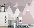 Pinkish Mountains Nursery Wallpaper-ChandeliersDecor.com