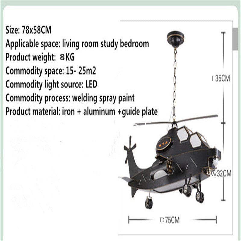 Plane Helicopter Pendant Light - Unique Aircraft Design-ChandeliersDecor