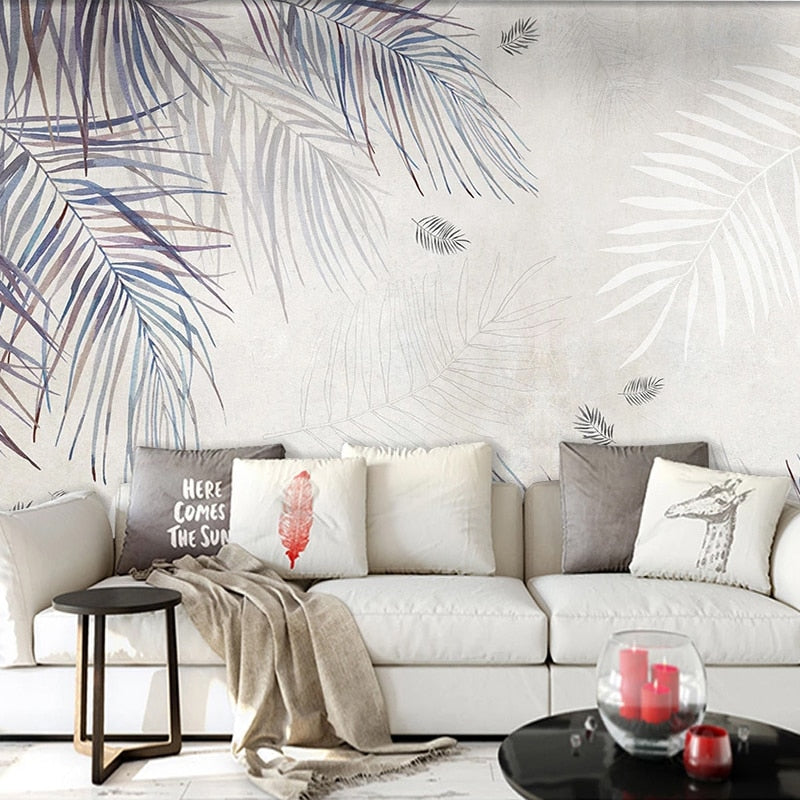 Plant Leaf 3D Wallpaper for Home Wall Decor-ChandeliersDecor