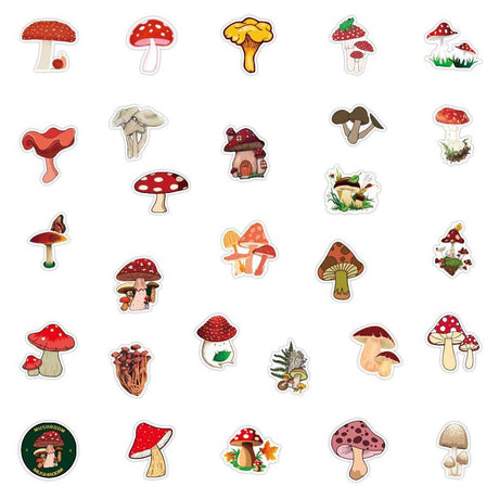 Plant Mushroom Stickers Laptop Guitar Luggage Skateboard Car Waterproof Graffiti Sticker Funny Decal-ChandeliersDecor