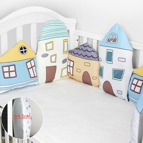 Plush Baby Bed Bumper House Theme | Baby Bedding Set Accessories | Infant Crib Bumpers-ChandeliersDecor