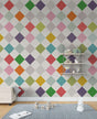 Polka Squares: Living Room Wallpaper Mural-ChandeliersDecor.com