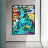 Pop Graffiti Art Statue Of Liberty Canvas Wall Art-ChandeliersDecor