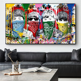 Pop Street Artwork WORLD UNITY No War Canvas Wall Art-ChandeliersDecor