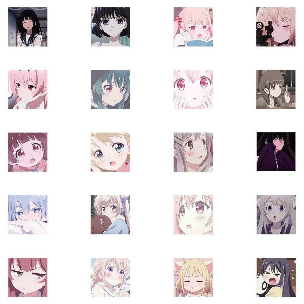Popular Anime Female Head Picture Stickers Pack-ChandeliersDecor