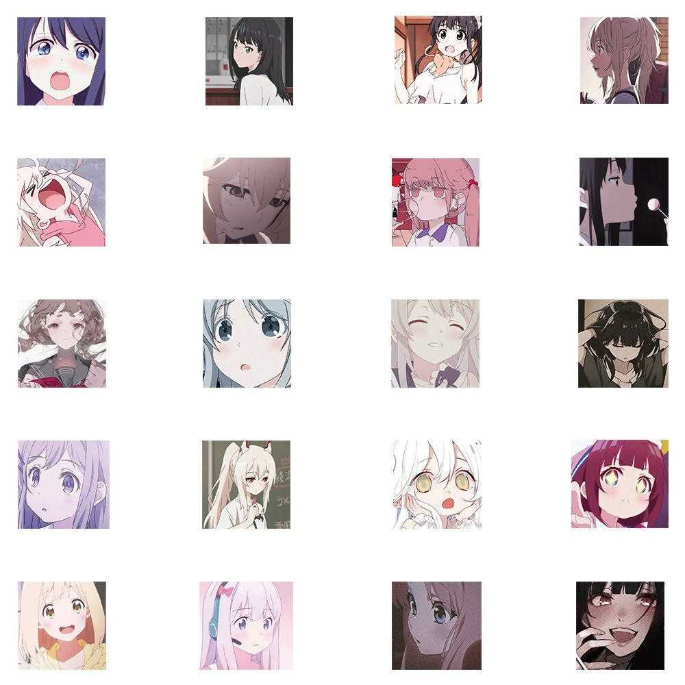 Popular Anime Female Head Picture Stickers Pack-ChandeliersDecor