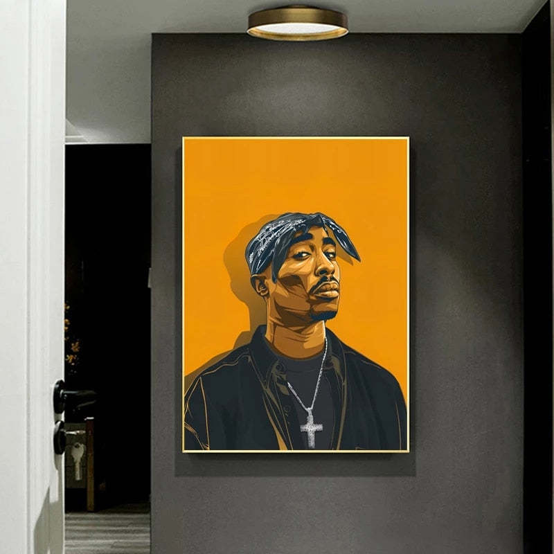 Portrait of 2PAC Canvas Wall Art-ChandeliersDecor