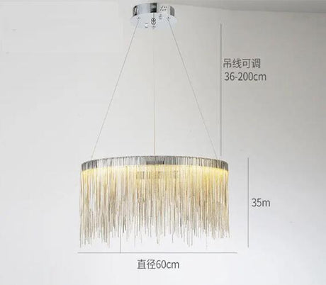 Postmodern Style Living Room Chain Led Chandelier-ChandeliersDecor