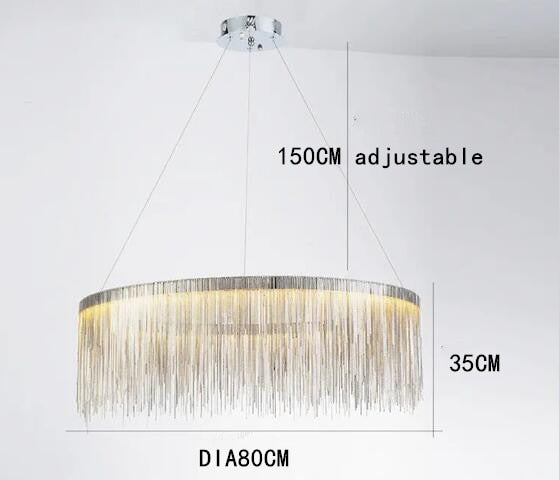 Postmodern Style Living Room Chain Led Chandelier-ChandeliersDecor